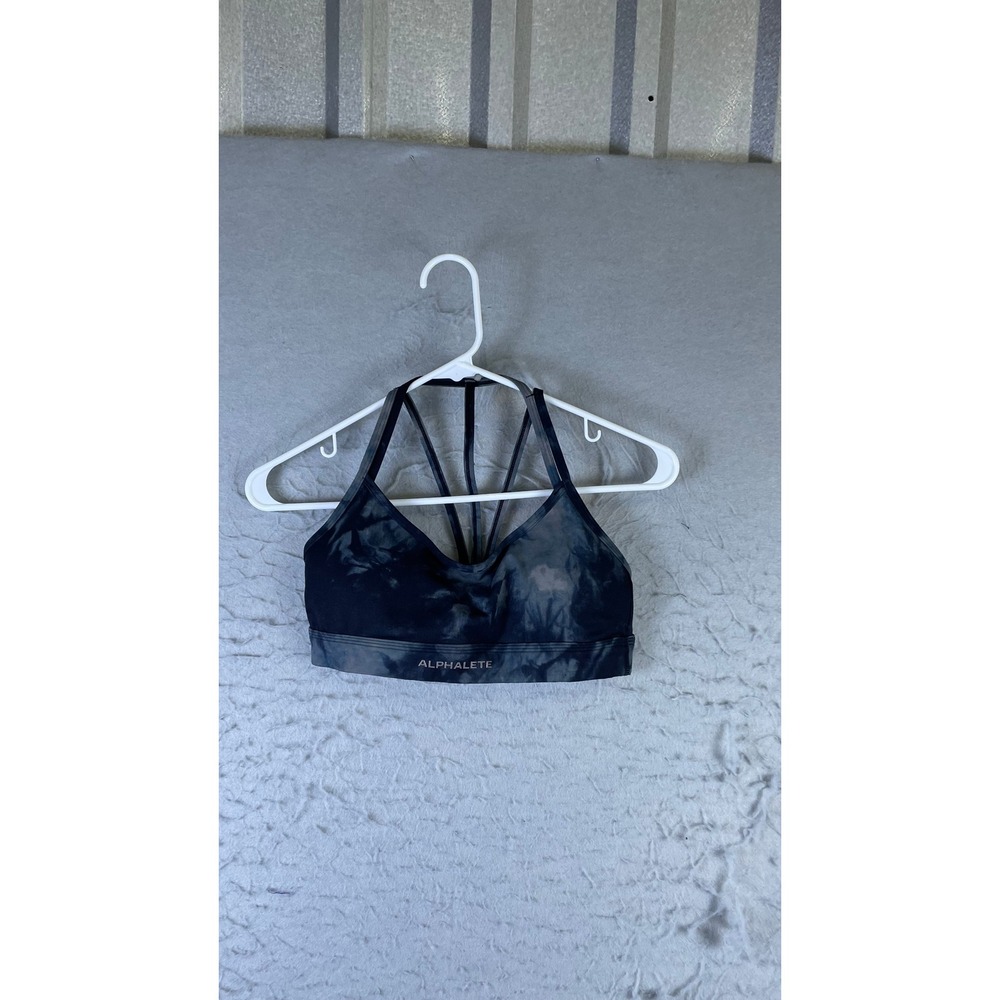 Alphalete Sports Bra Womens S Black Tie Dye Excellent Strappy AL19-134